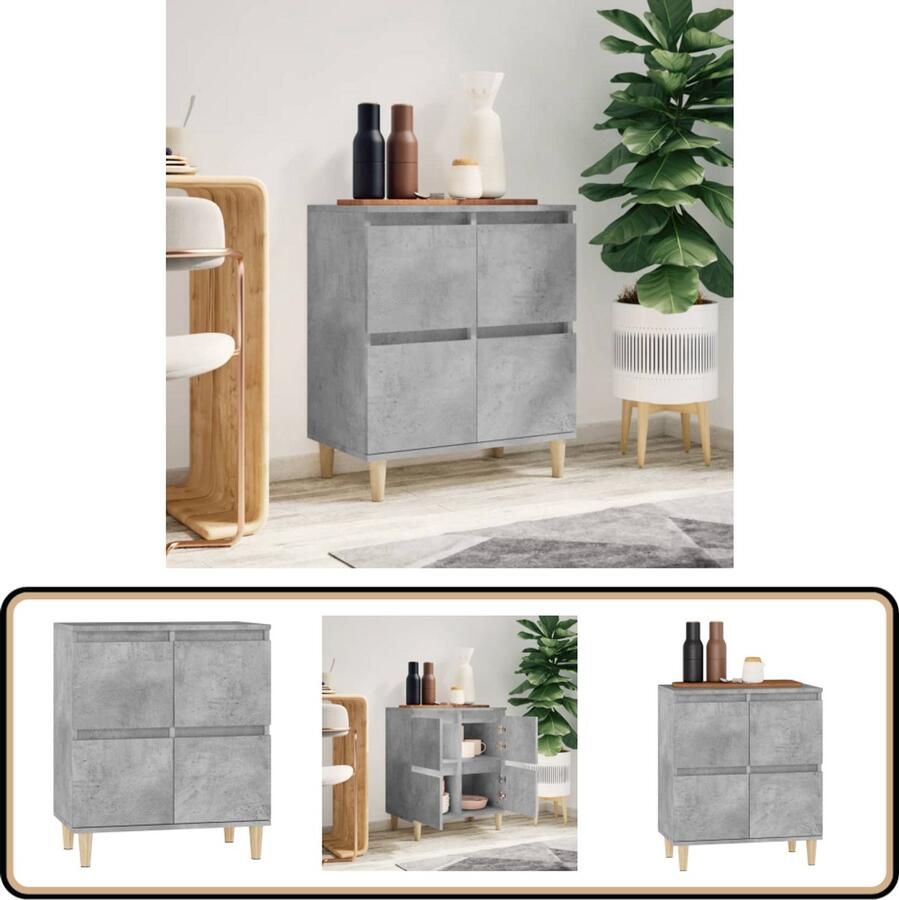 VidaXL Dressoir 60x35x70 cm Betongrijs Hout Dressoir Meubels Houten Dressoir Vintage Dressoir Modern Dressoir