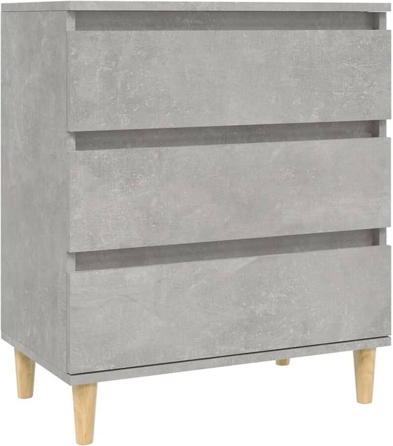 The Living Store Dressoir 60x35x70 cm bewerkt hout betongrijs Dressoir Commode Meubels Interieurdecoratie Woonkamer - Foto 2