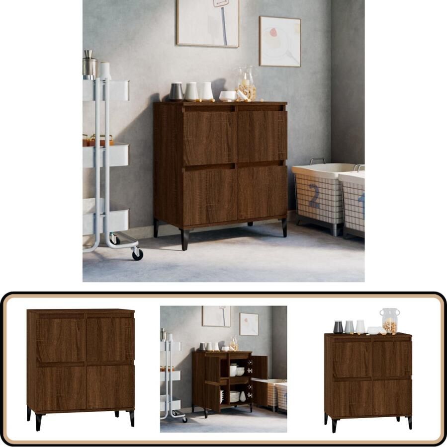 VidaXL Dressoir 60x35x70 cm Bruin Eikenhout Dressoir Vintage Dressoir Houten Dressoir Bruine Dressoir Salontafel