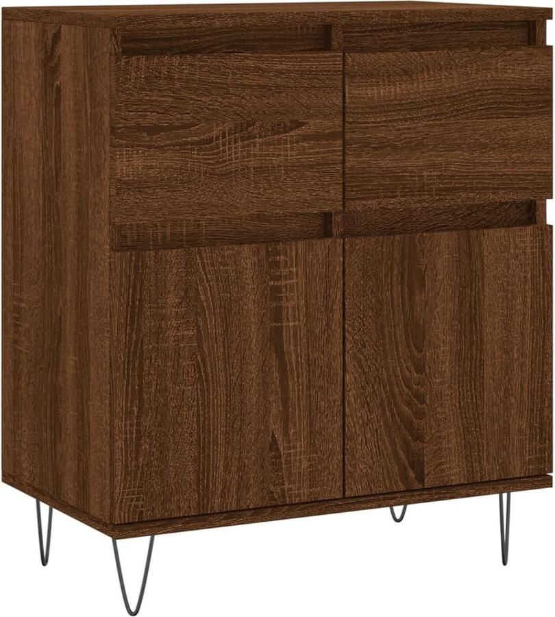VidaXL Dressoir 60x35x70 cm Bruin Eikenkleur Dressoir Kast Opbergkast Woonkamerdecoratie Houten Dressoir - Foto 2