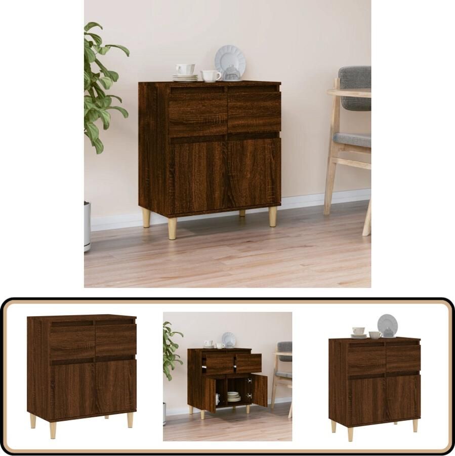 VidaXL -Dressoir-60x35x70-cm-bewerkt-hout-bruineikenkleurig - Foto 14