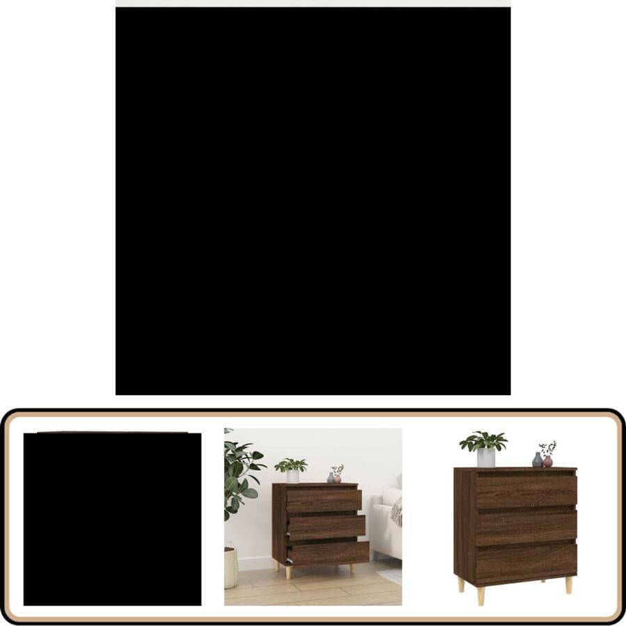VidaXL Dressoir 60x35x70 cm Bruin Eikenkleur Dressoir Meubilair Salontafel Tv Tafel Eikenhout