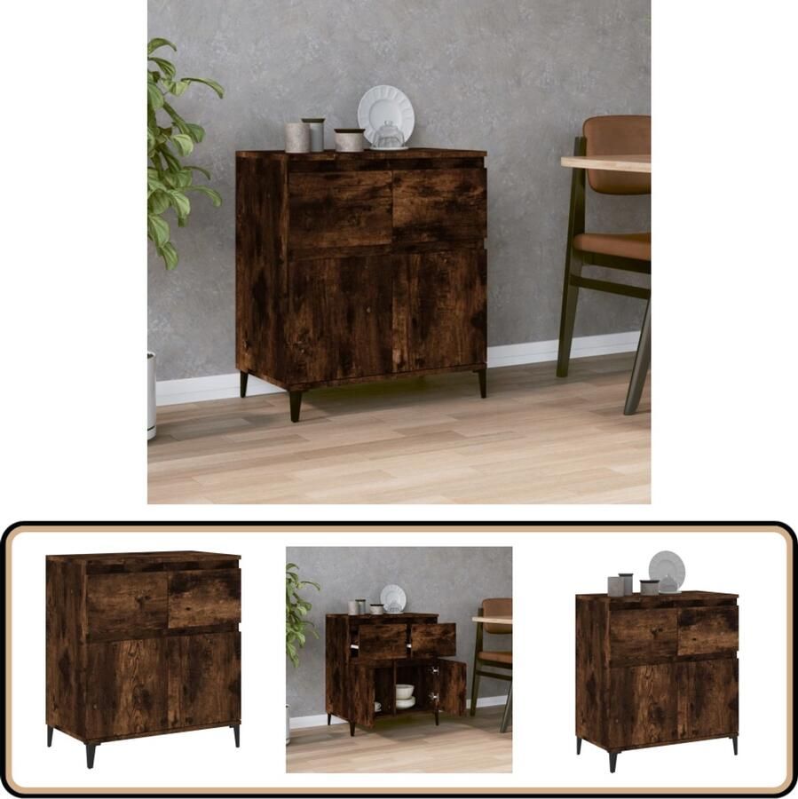 VidaXL Dressoir Gerookt Eiken 60x35x70 cm Dressoir Houten Dressoir Vintage Dressoir Landelijk Dressoir Salontafel