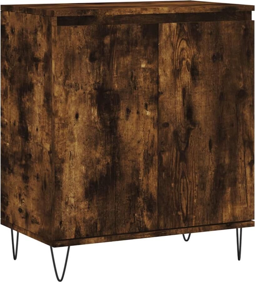 VidaXL Dressoir 60x35x70 cm Gerookt Eikenlook Dressoir Buffetkast Houten Kast Opbergkast Vintage Dresser - Foto 2