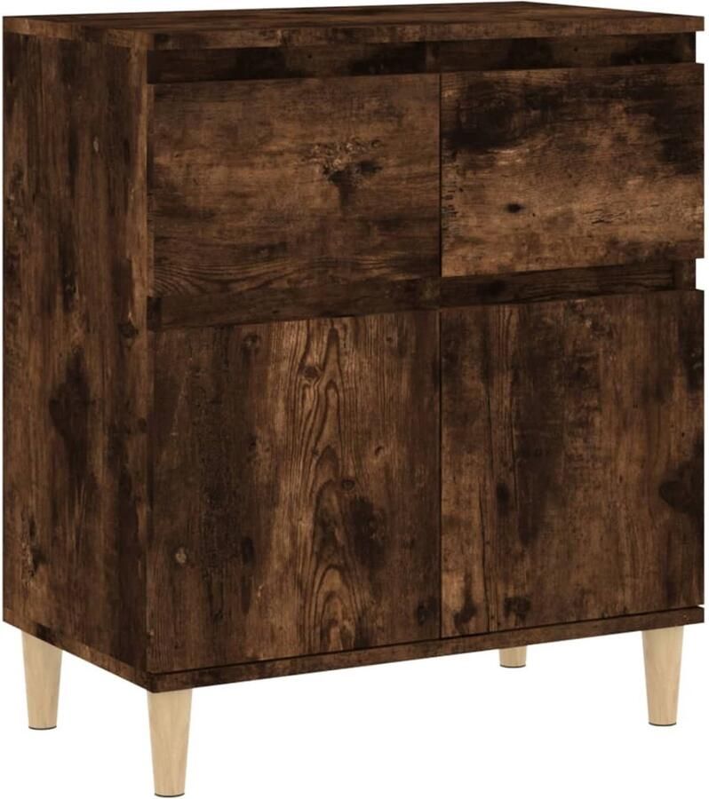 The Living Store Dressoir 60x35x70 cm bewerkt hout gerookt eikenkleurig Dressoir Badkamerspiegel Keukenmeubilair Houten Kast Gerookte Eiken Kleur - Foto 2