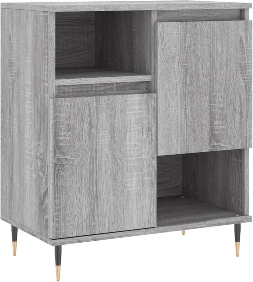 VidaXL Dressoir 60x35x70 cm Grijs Sonoma Eiken Opbergkast Dressoir Kast Salontafel Houten Kast