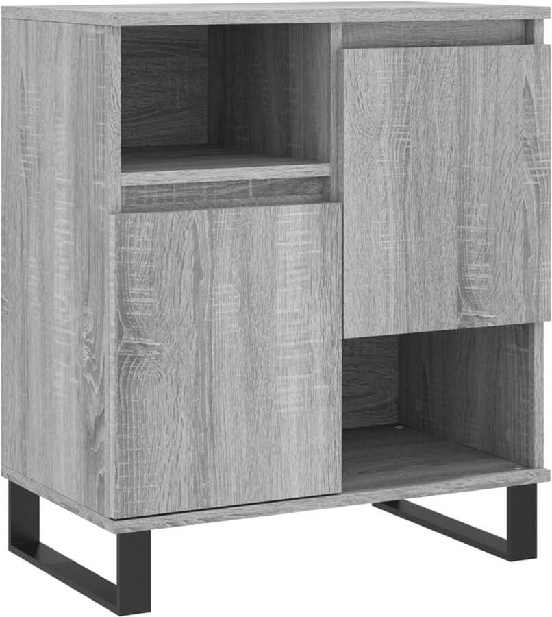 VidaXL Dressoir Grijs Sonoma Eiken 60x35x70 cm Dressoir Buffetkast Opbergkast Houten Kast Grijze Kast