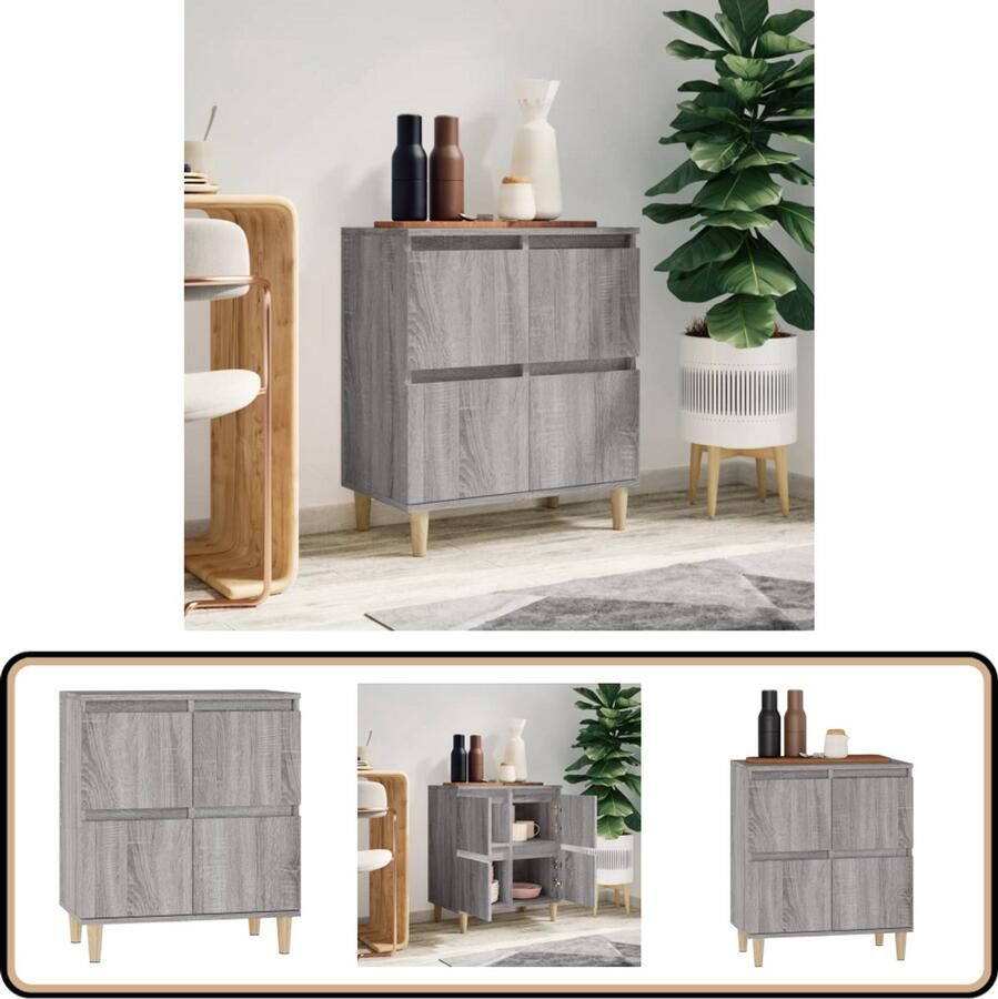 VidaXL Dressoir 60x35x70 cm Grijs Sonoma Eiken Dressoir Klassiek Dressoir Houten Dressoir Grijze Dressoirs Salontafel