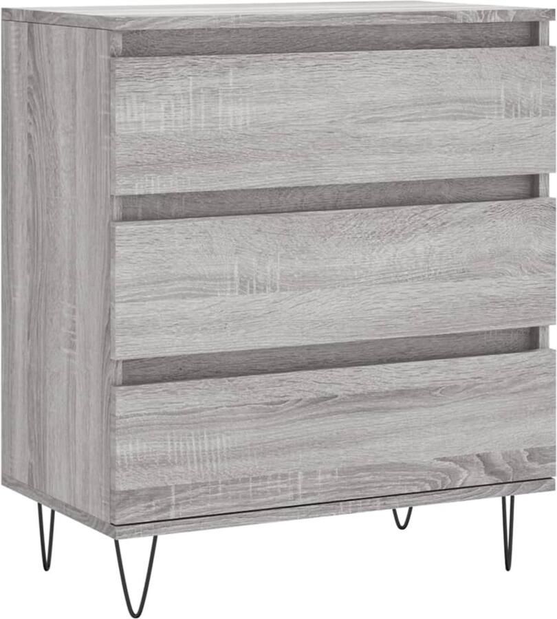VidaXL Dressoir 60x35x70 cm Grijs eiken Bewerkt hout Dressoir Opbergkast Kast Salontafel Woonkamerinrichting