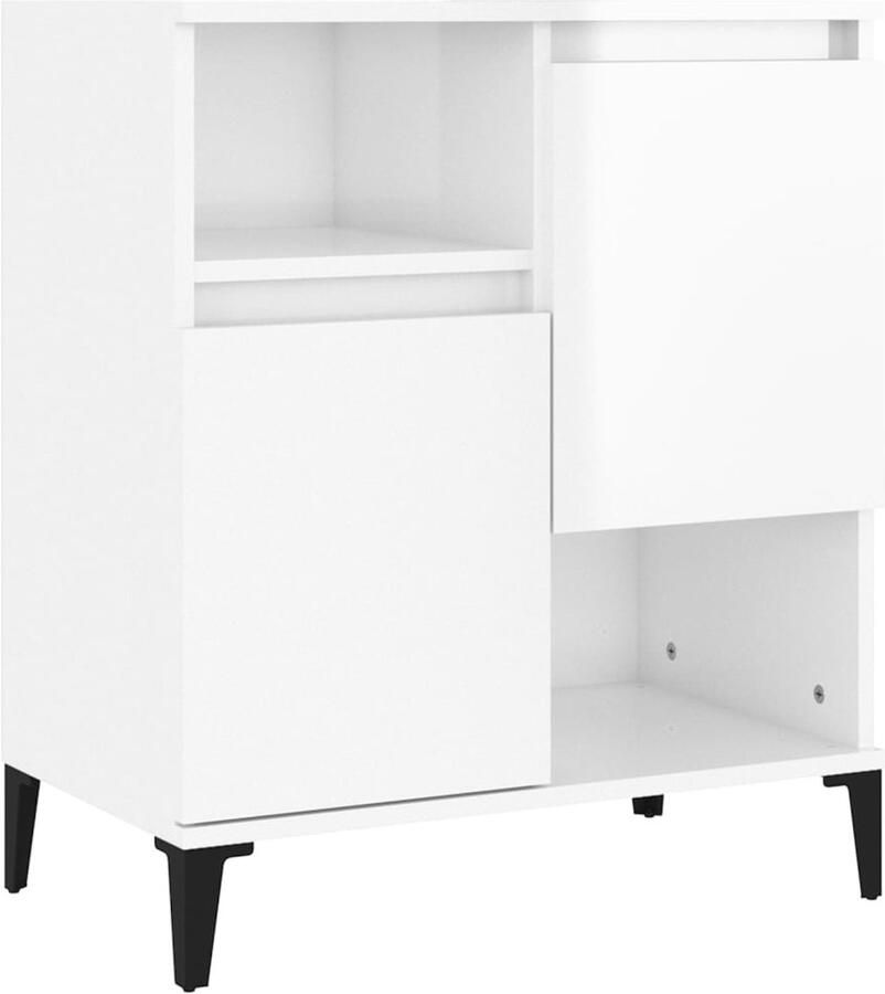 VidaXL Dressoir 60x35x70 cm Hoogglans Wit Dressoir Commode Opbergmeubel Salontafel Woonkamerinrichting