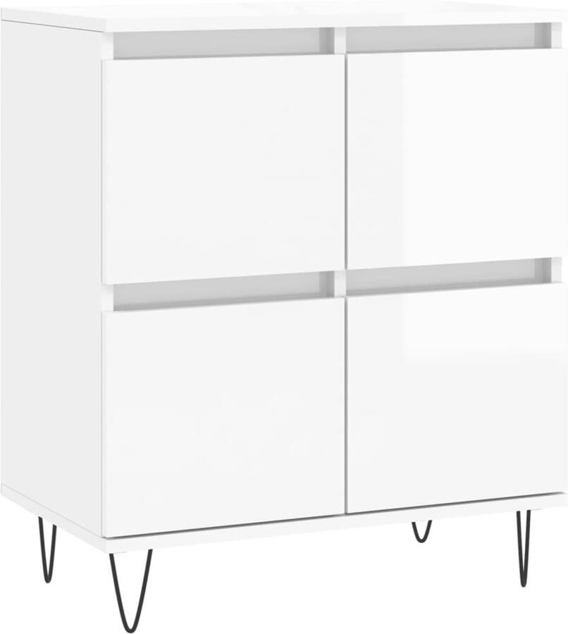 VidaXL Dressoir Hoogglans wit 60x35x70 cm Dressoir Buffetkast Opbergkast Witte Kast Houten Dressoir