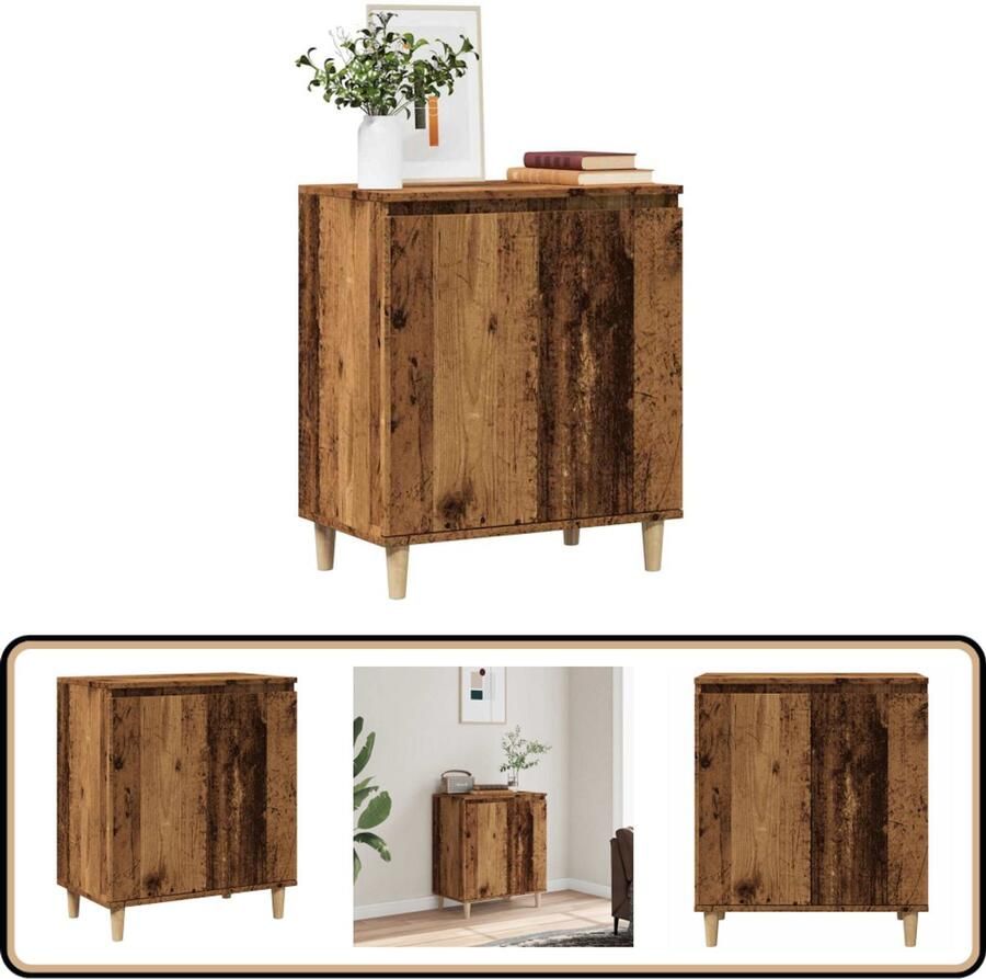 VidaXL Dressoir 60x35x70 cm Bewerkt hout Oud hout Dressoir Tv-meubel Opbergkast Salontafel Vintage Meubels - Foto 2