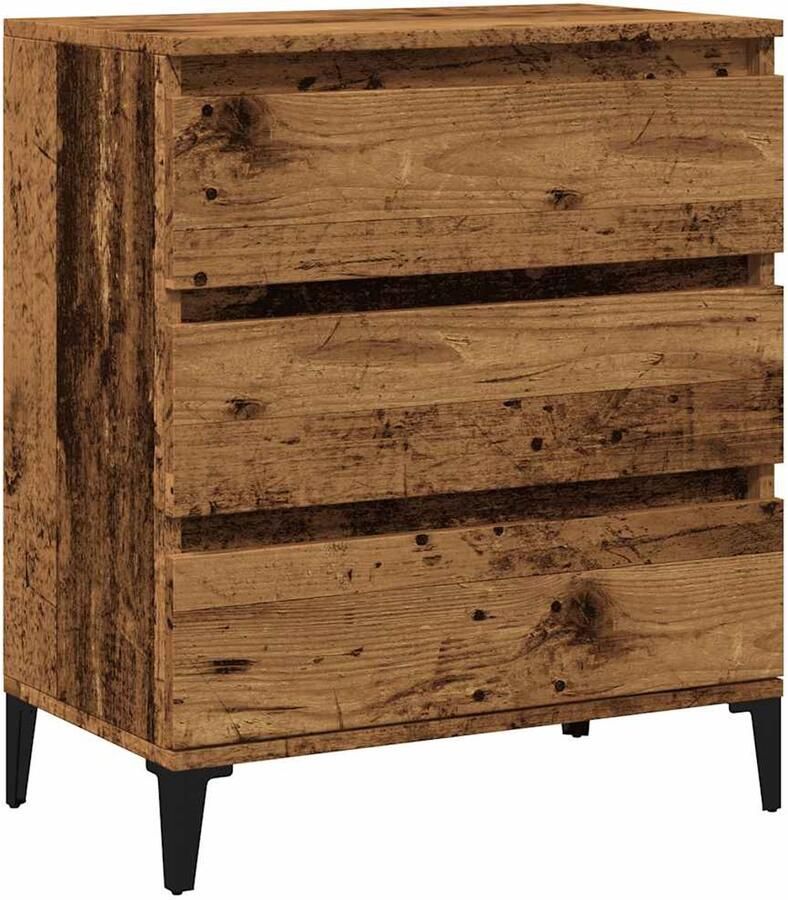 VidaXL Dressoir 60x35x70 cm bewerkt hout oud houtkleurig Dressoir Commode Vintage Dresser Houten Dressoir Opslagoplossing - Foto 2