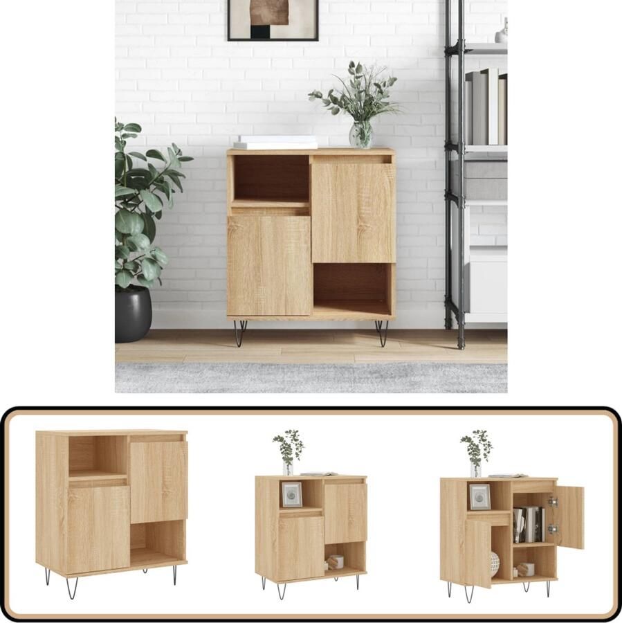 VidaXL Dressoir 60x35x70 cm Sonoma eiken Hout Dressoir Salontafel Opslagkast Houten Kast Sonomapine