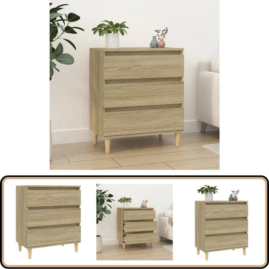 VidaXL Dressoir 60x35x70 cm Sonoma Eiken Dressoir Salontafel Tv-meubel Bergruimte Woonkamer