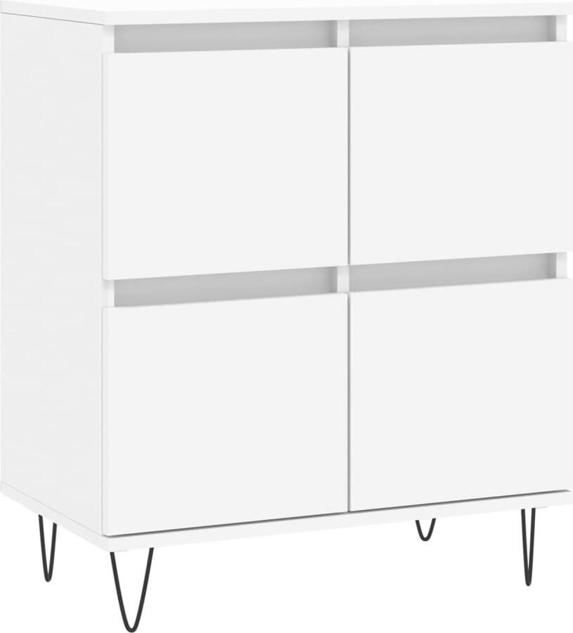 VidaXL Dressoir Bewerkt Hout Wit 60x35x70 cm Dressoir Buffetkast Kast Houten Dressoir Witte Dressoir - Foto 2