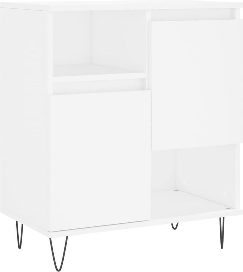 VidaXL Dressoir Wit 60x35x70 cm Bewerkt Hout Dressoir Kast Opbergkast Salontafel Houten Dressoir
