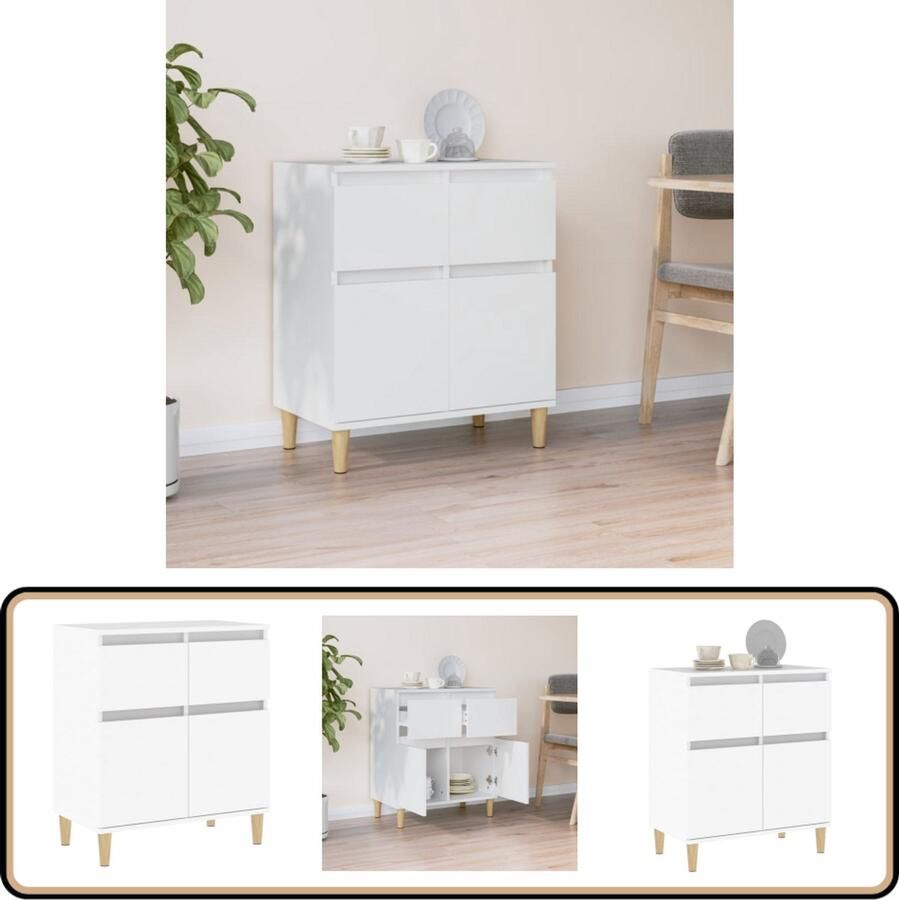VidaXL -Dressoir-60x35x70-cm-bewerkt-hout-wit - Foto 3
