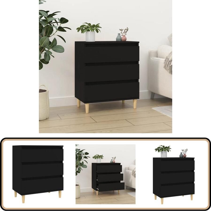 VidaXL Dressoir Zwart Stijlvol en Praktisch Dressoir Commode Opbergmeubel Salontafel Woonaccessoires