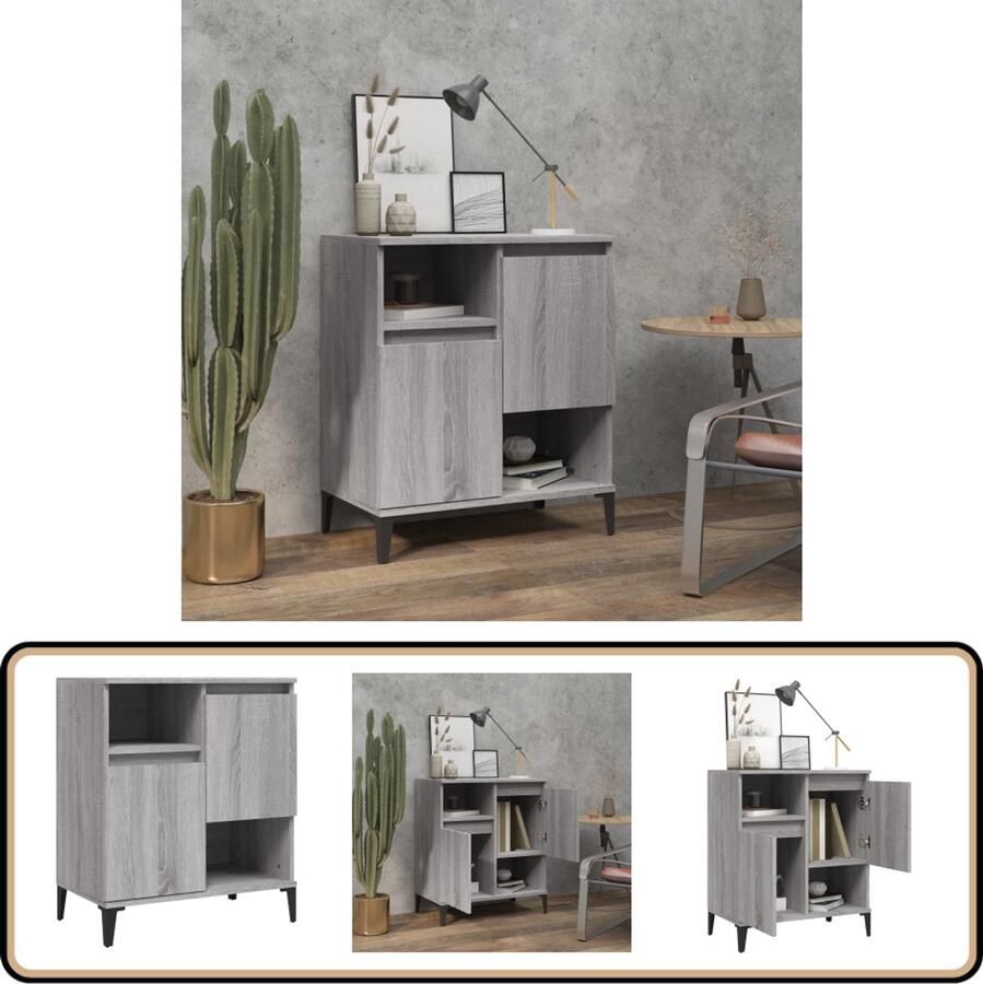VidaXL Dressoir 60x35x70 cm Grijs Sonoma Eiken Dressoir Grijze Dressoirs Houten Dressoirs Salontafel Tv Tafel