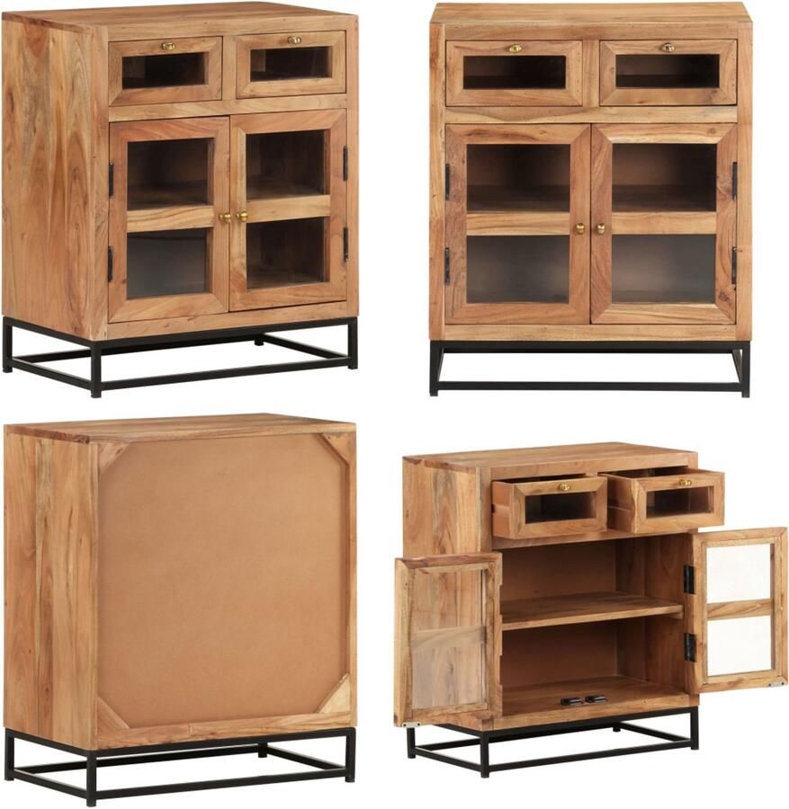 VidaXL Dressoir 60x35x70 cm massief acaciahout Dressoir Dressoirs Kast Kasten
