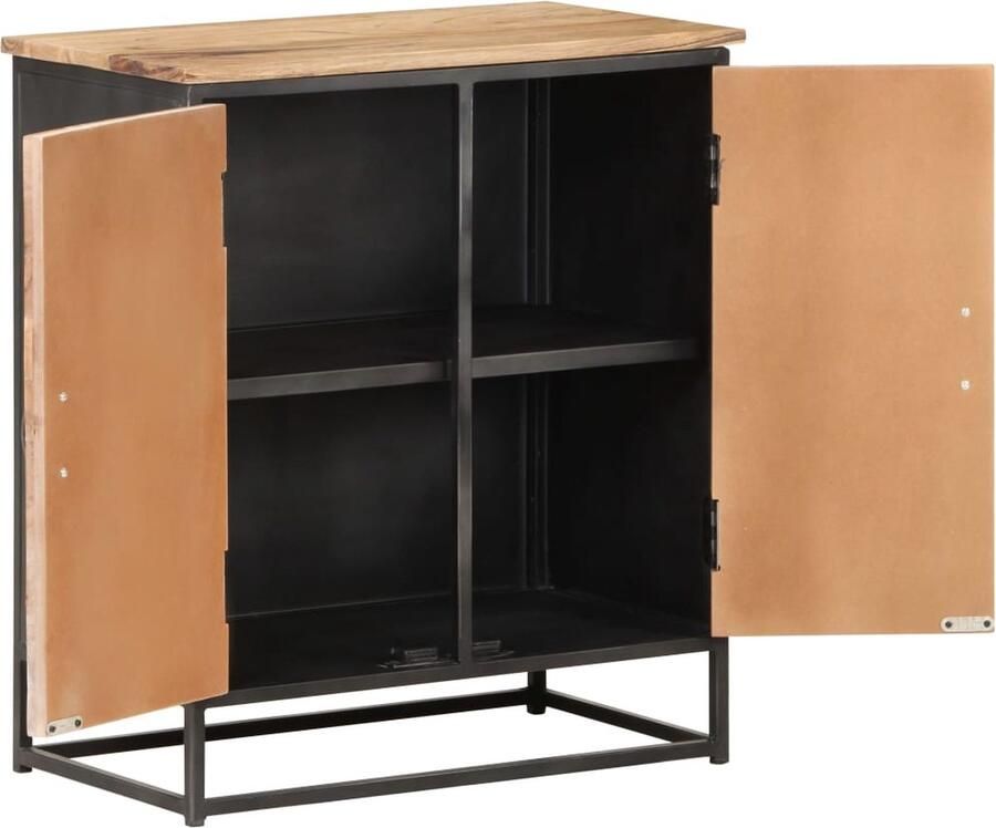 VidaXL Dressoir 60x35x70 cm Massief Acaciahout Dressoir Industrieel Design Acaciahout Vintage Kast Salontafel