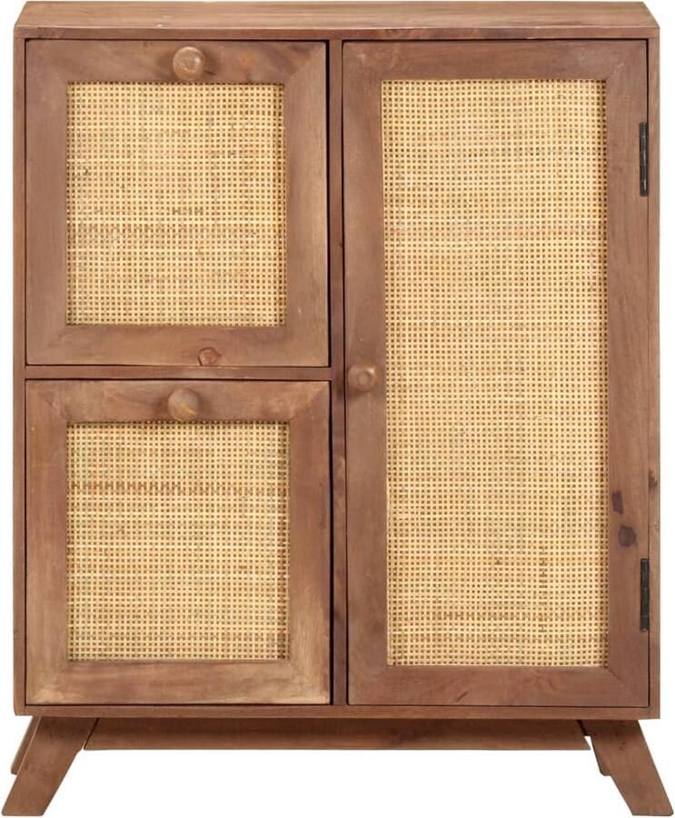 VidaXL Dressoir 60x35x75 cm Massief Mangohout Ladekast Dressoir Mangohout Vintage Landelijk