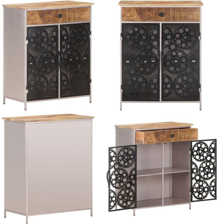 VidaXL -Dressoir-60x35x75-cm-ruw-mangohout-en-ijzer