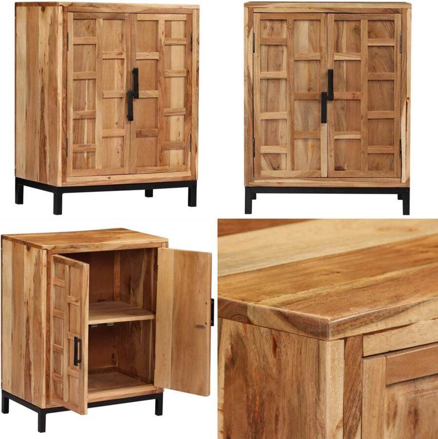VidaXL Dressoir 60x35x76 cm massief acaciahout bruin Dressoir Dressoirs Kast Kasten