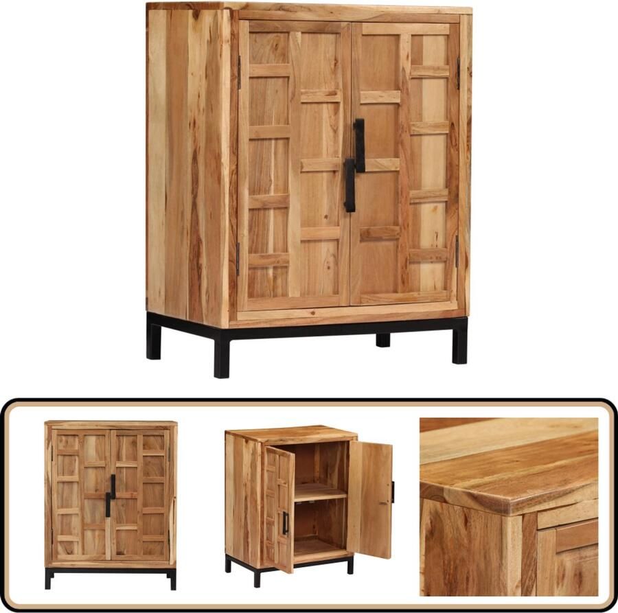 VidaXL Dressoir 60x35x76 cm acaciahout bruin Dressoir Meubels Salontafel Tv-stand Opbergkast - Foto 2