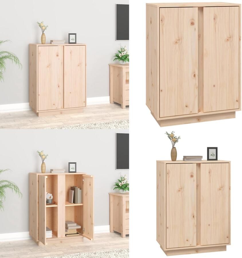 VidaXL Dressoir 60x35x80 cm massief grenenhout Dressoir Dressoirs Kast Kasten