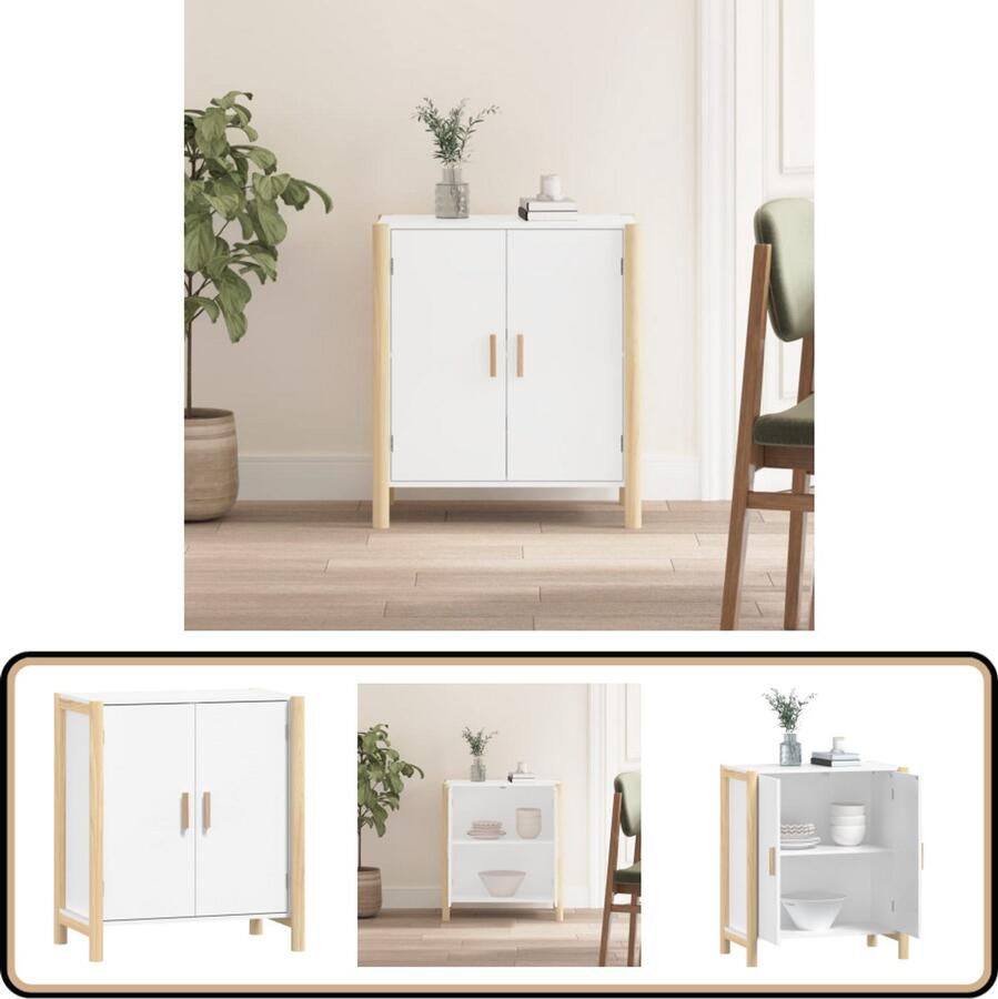 VidaXL Dressoir 62x38x70 cm wit Stijlvol & Functioneel Dressoir Commode Kast Vintage Landelijk