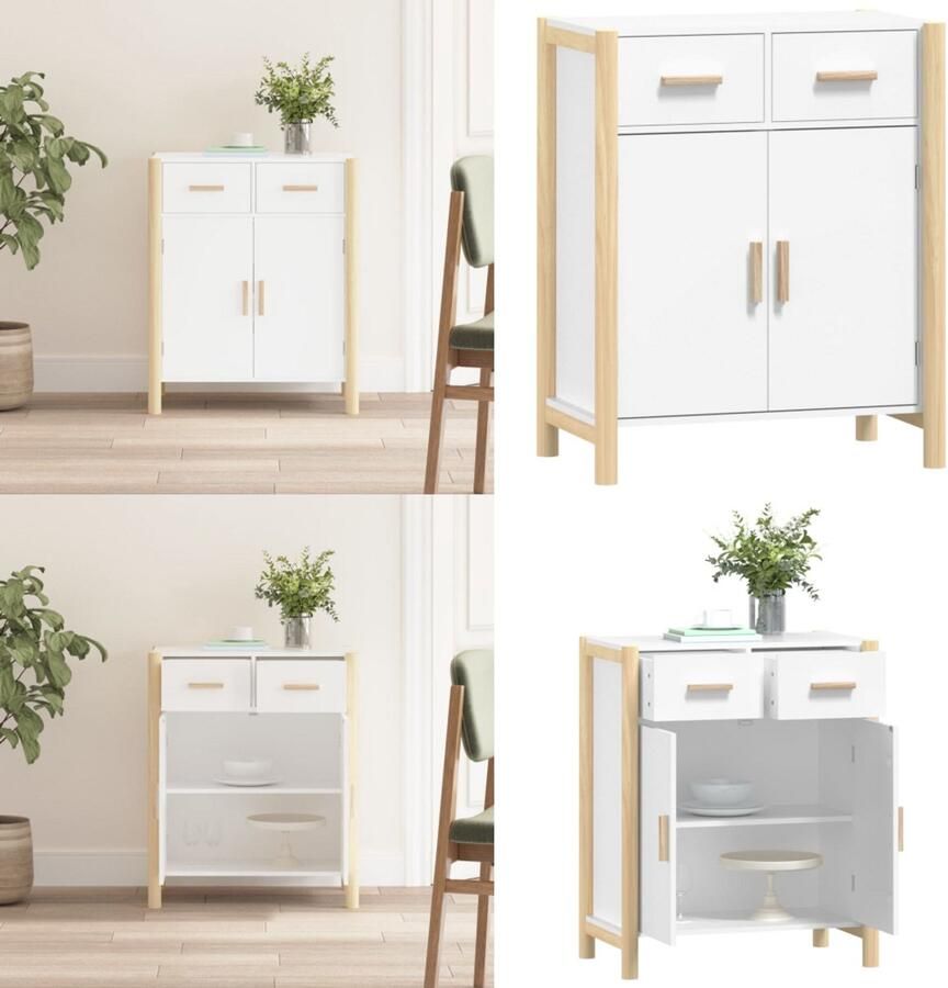 VidaXL -Dressoir-62x38x75-cm-bewerkt-hout-wit - Foto 3