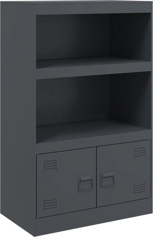 VidaXL -Dressoir-67x39x107-cm-staal-antracietkleurig