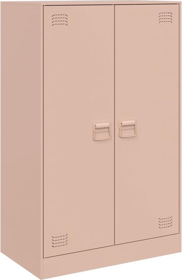 VidaXL -Dressoir-67x39x107-cm-staal-roze