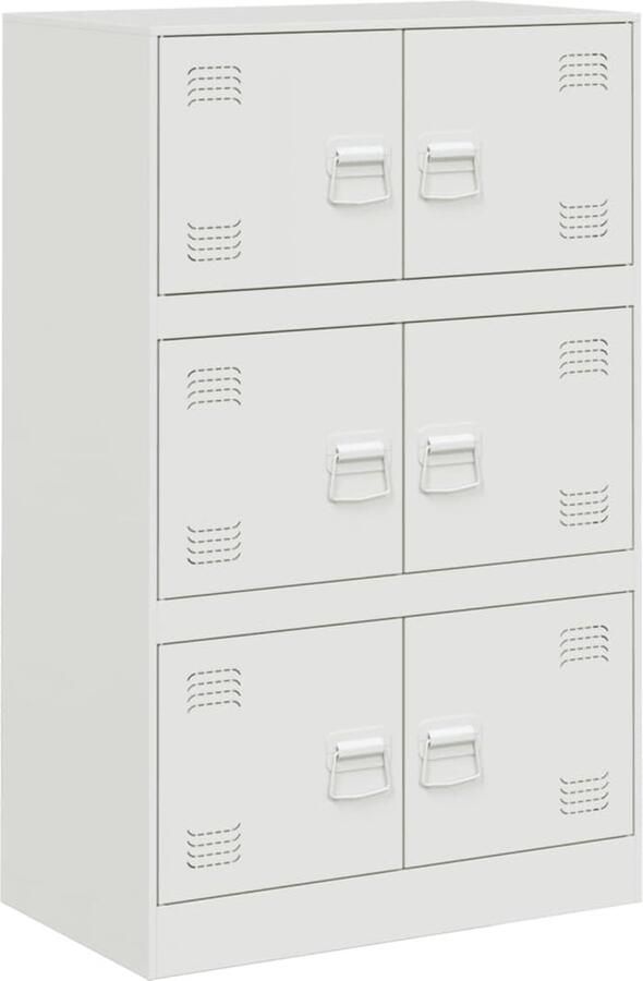 VidaXL -Dressoir-67x39x107-cm-staal-wit