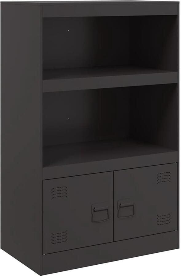 VidaXL -Dressoir-67x39x107-cm-staal-zwart