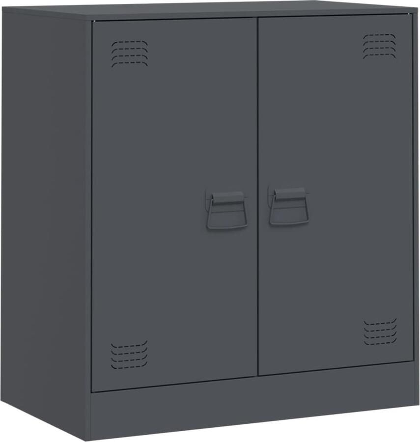 VidaXL -Dressoir-67x39x73-cm-staal-antracietkleurig