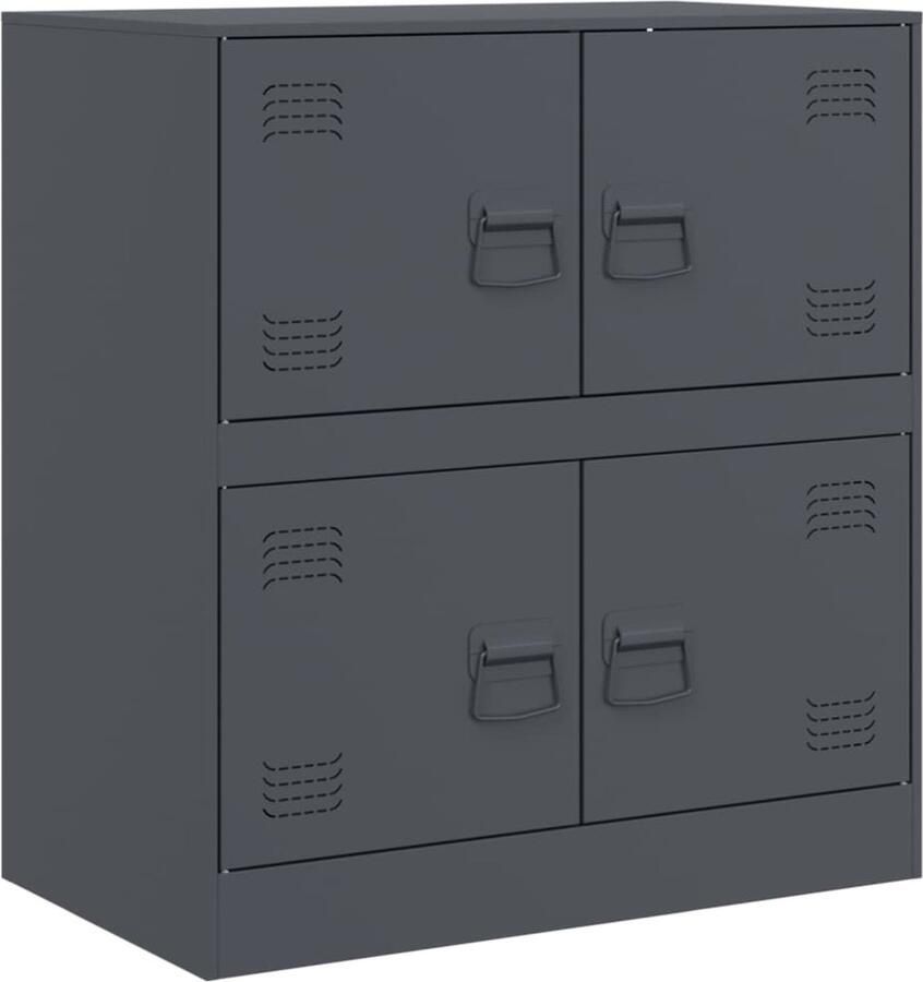 VidaXL -Dressoir-67x39x73-cm-staal-antracietkleurig