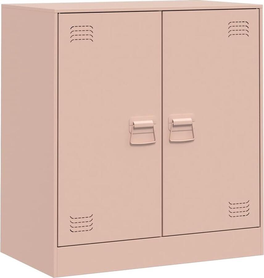 VidaXL -Dressoir-67x39x73-cm-staal-roze