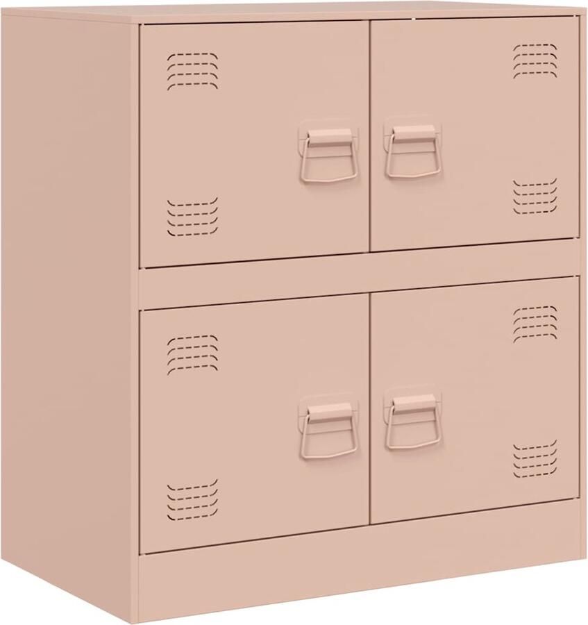 VidaXL Dressoir Roze Staal 67x39x73 cm Televisiescherm Tv Stand Roestvrijstalen Kast Opbergkast Salontafel