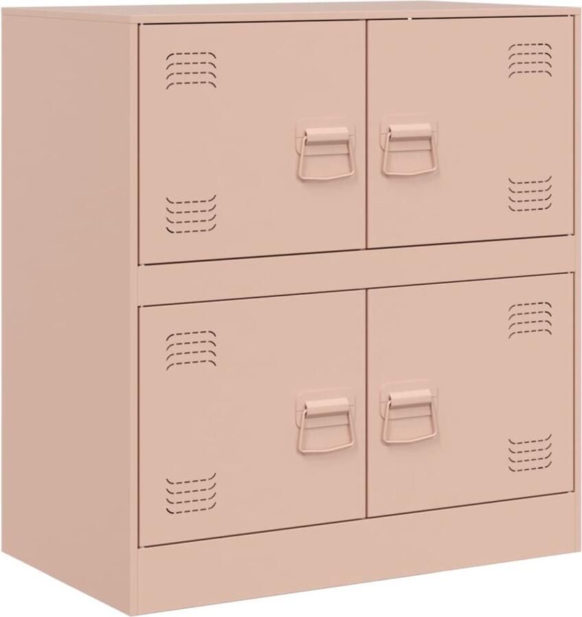 VidaXL -Dressoir-67x39x73-cm-staal-roze