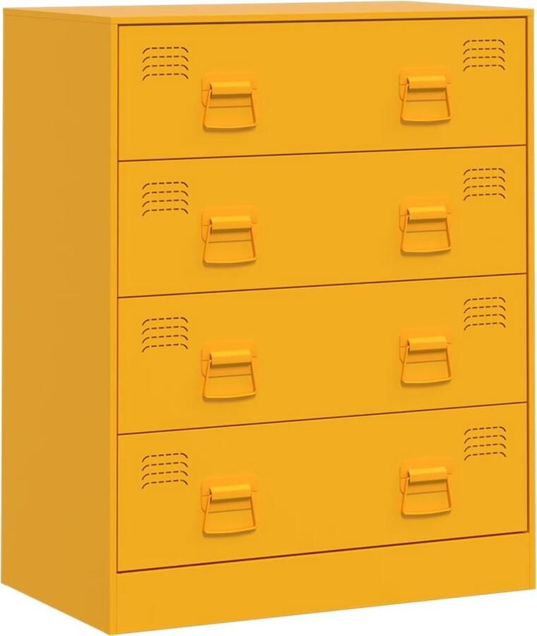 VidaXL -Dressoir-67x39x83-cm-staal-mosterdgeel