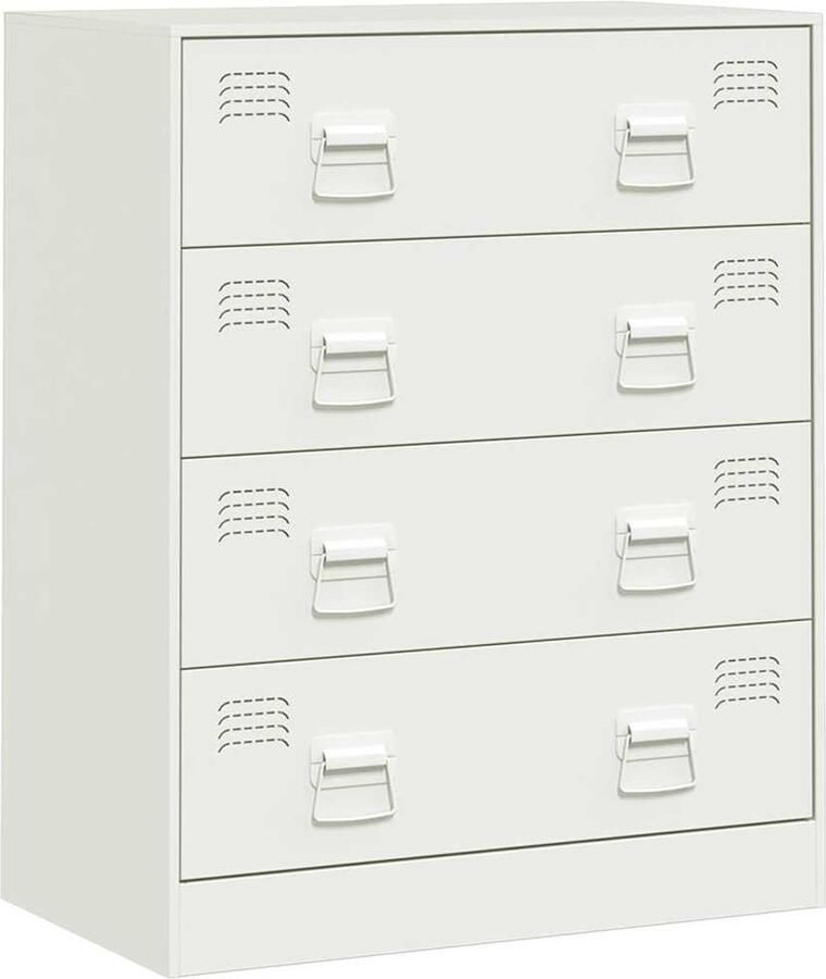 VidaXL Dressoir Staal 67x39x83 cm Wit Televisiescherm Tv Stand Dressoir Opbergkast Salontafel - Foto 2