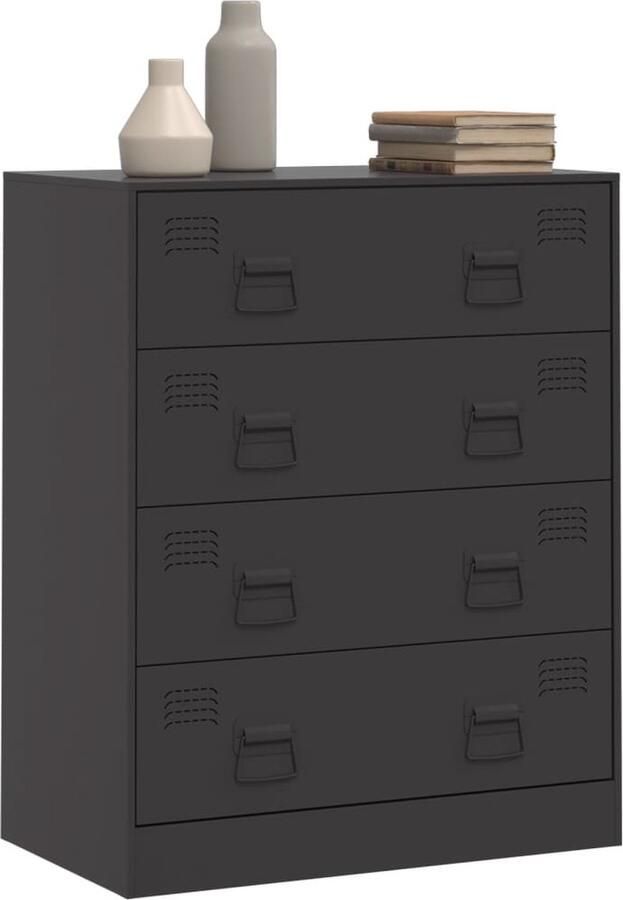 VidaXL -Dressoir-67x39x83-cm-staal-zwart - Foto 3