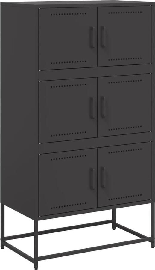 VidaXL Dressoir 68 5x38 5x123 5 cm staal zwart