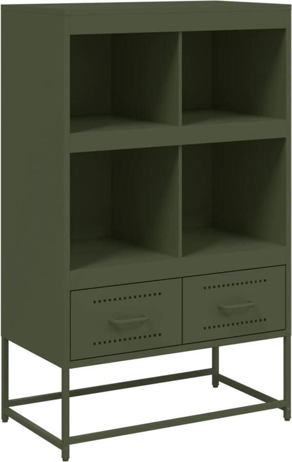 VidaXL Dressoir 68 5x39x111 5 cm koudgewalst staal olijfgroen