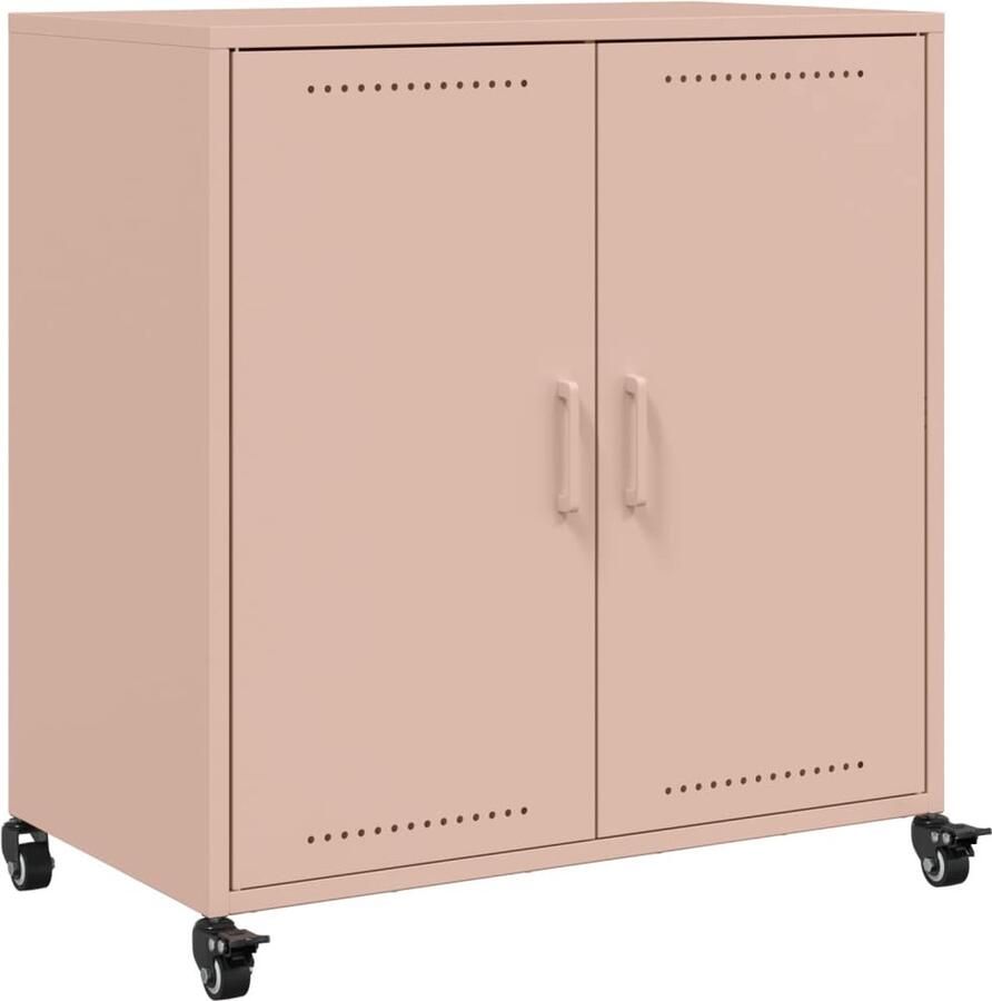 VidaXL Dressoir 68 5x39x72 cm koudgewalst staal roze