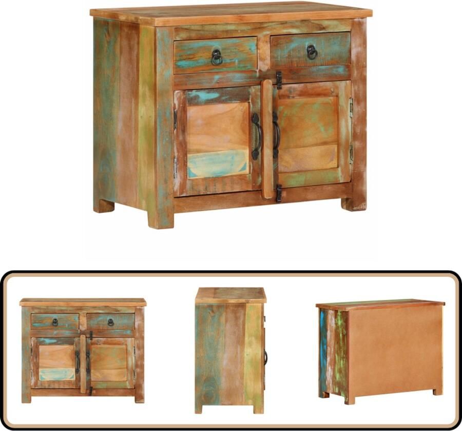 VidaXL Dressoir 68x35x55 cm Massief Gerecycled Hout Dressoir Vintage Dressoir Landelijk Dressoir Opbergkast Kast
