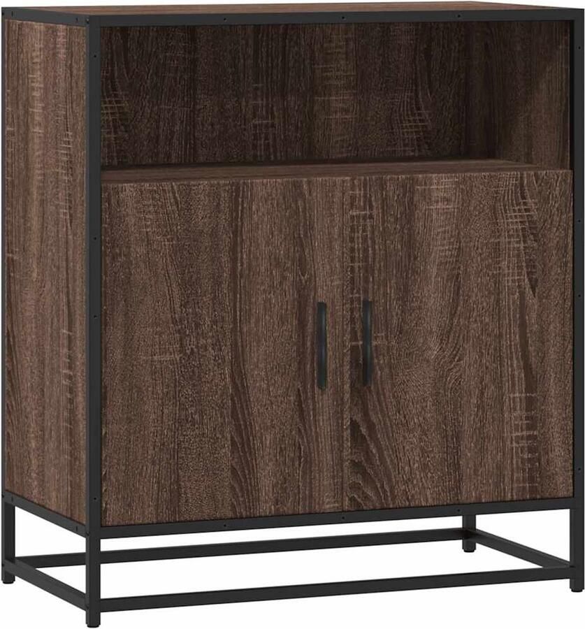 VidaXL Dressoir 68x35x76 cm Bruin Eikenhout Dressoir Opbergkast Salontafel Houten Meubels Industrieel Design